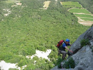 Une belle escalade sur le rocher du Pic St loup