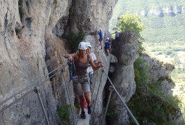 Pont Népalais Près Des Cévennes, Dans La Via-ferrata Du Liaucous, Avec Les Moniteurs De L'Hérault Et Du Gard