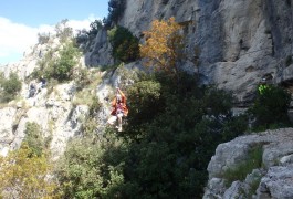 En Cévennes Pour La Via-ferrata Du Thaurac Près De Ganges Et Montpellier Dans L'Hérault