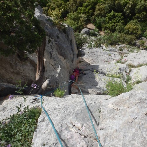 Escalade Grande Voie Dans L'Hérault Près De Montpellier