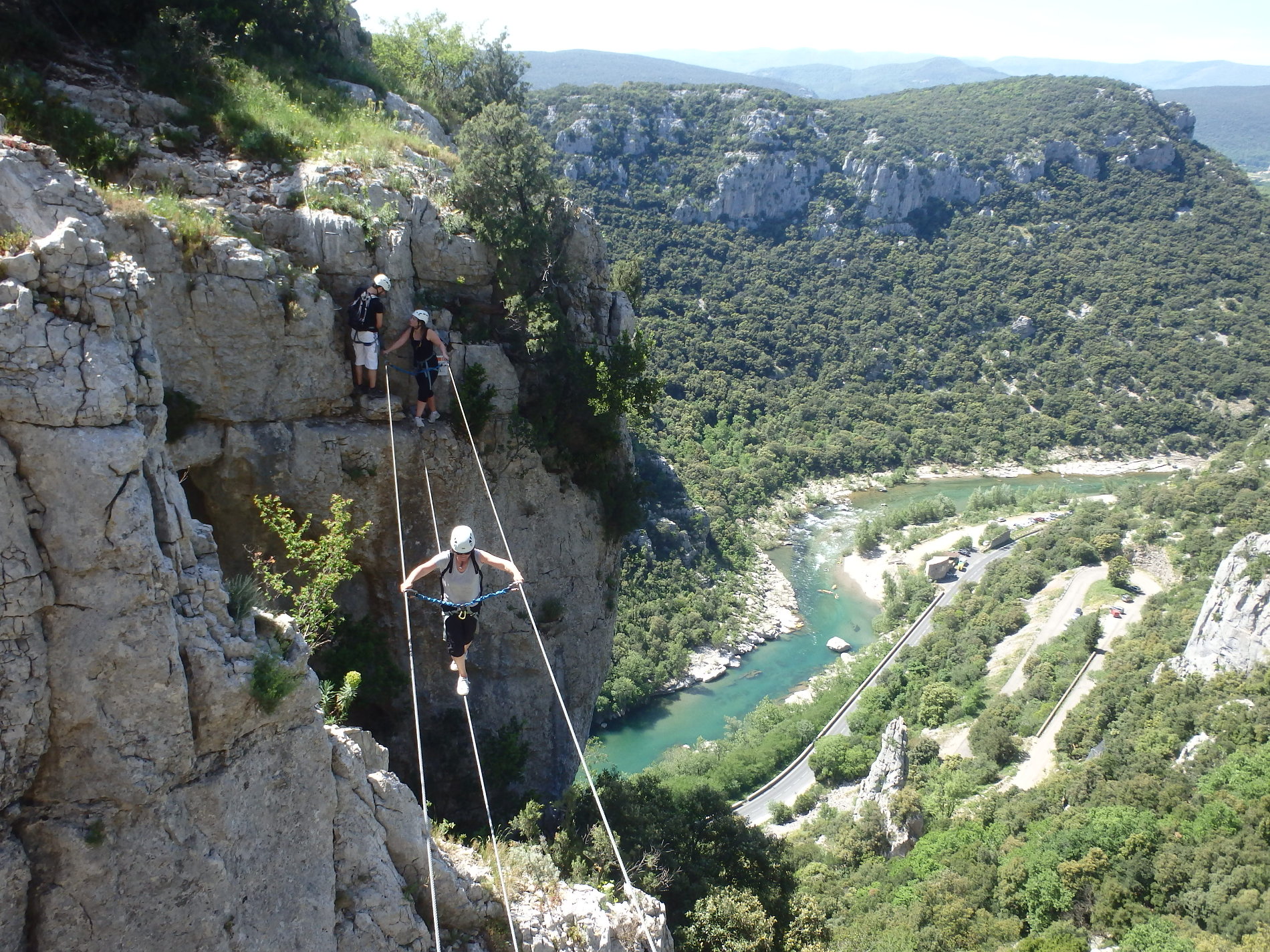 Via-ferrata du Thaurac entre Montpellier et Ganges dans l'Hérault tout près des Cévennes