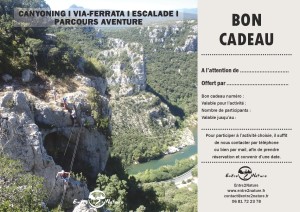 Bon cadeau en via-ferrata près de Montpellier dans l'Hérault et le Gard