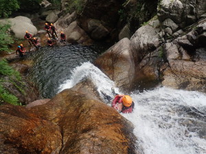 Toboggan du canyon de l'Orgon dans les Cévennes